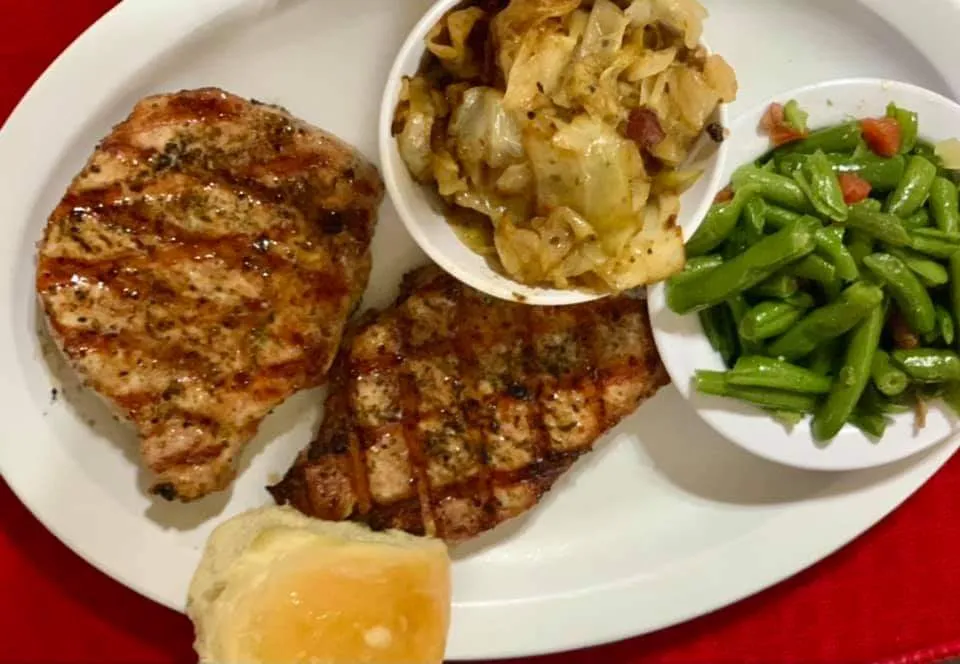 Grilled Pork Chops Plate
